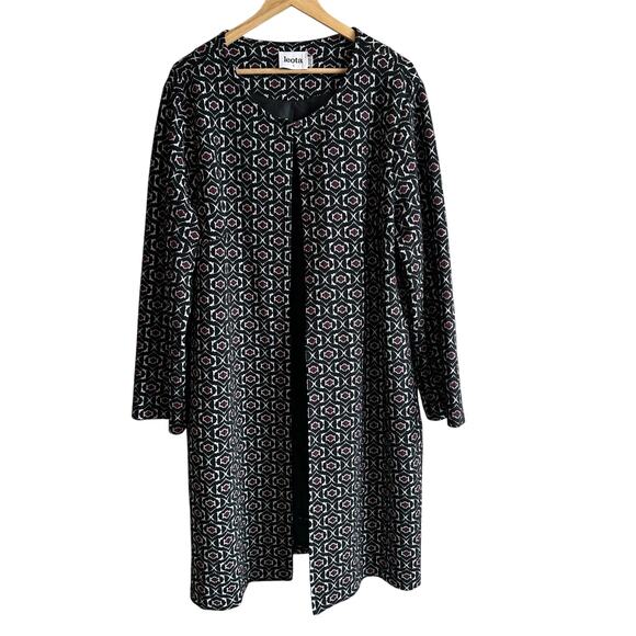 Leota Cora Duster Jacket Geo Jacquard Rhododendron Size 1L - Picture 2 of 10